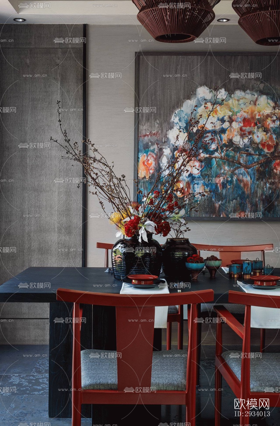 新中式别墅效果图下载（渲染图12）