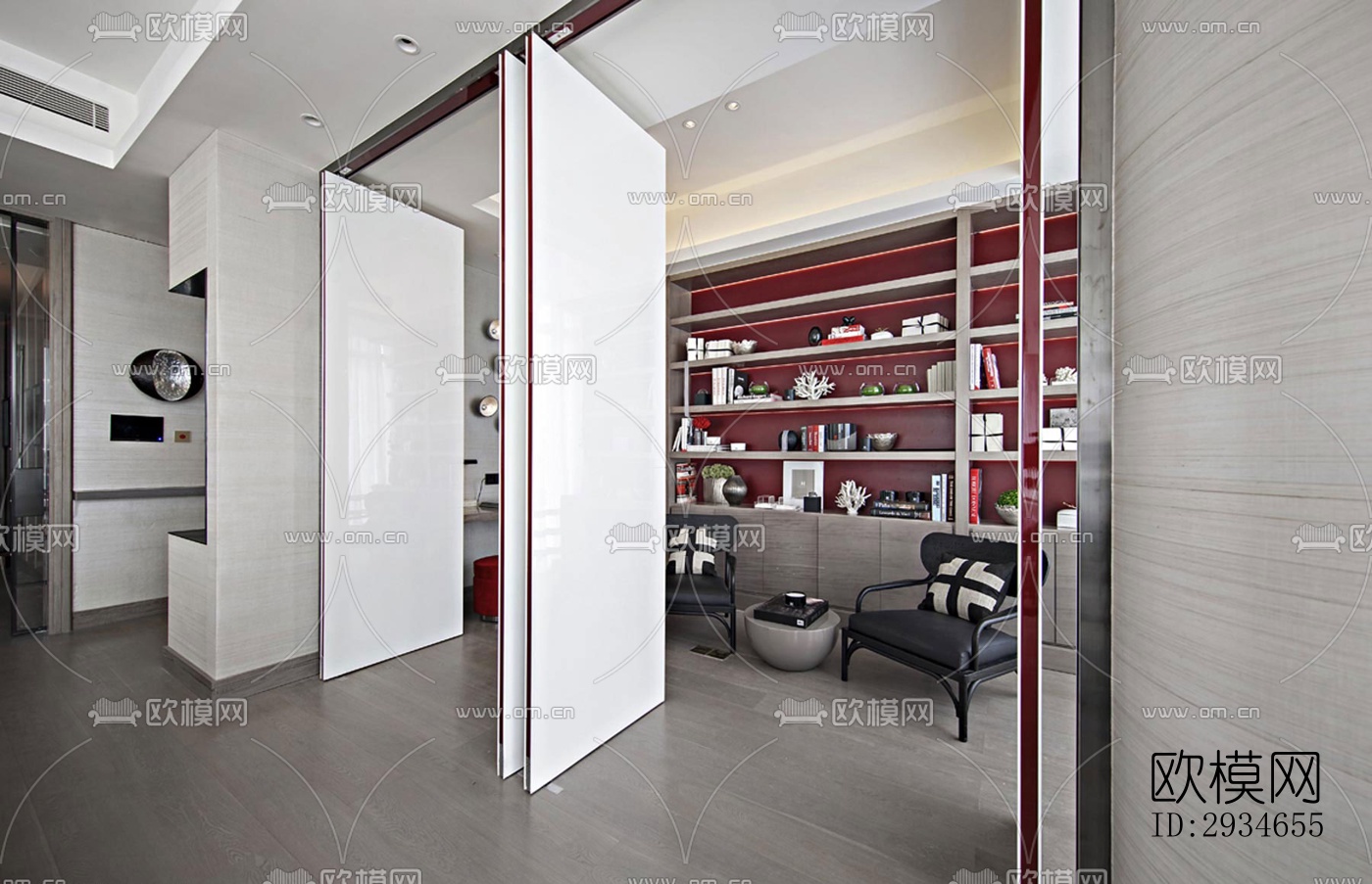 新中式平层效果图下载（渲染图6）