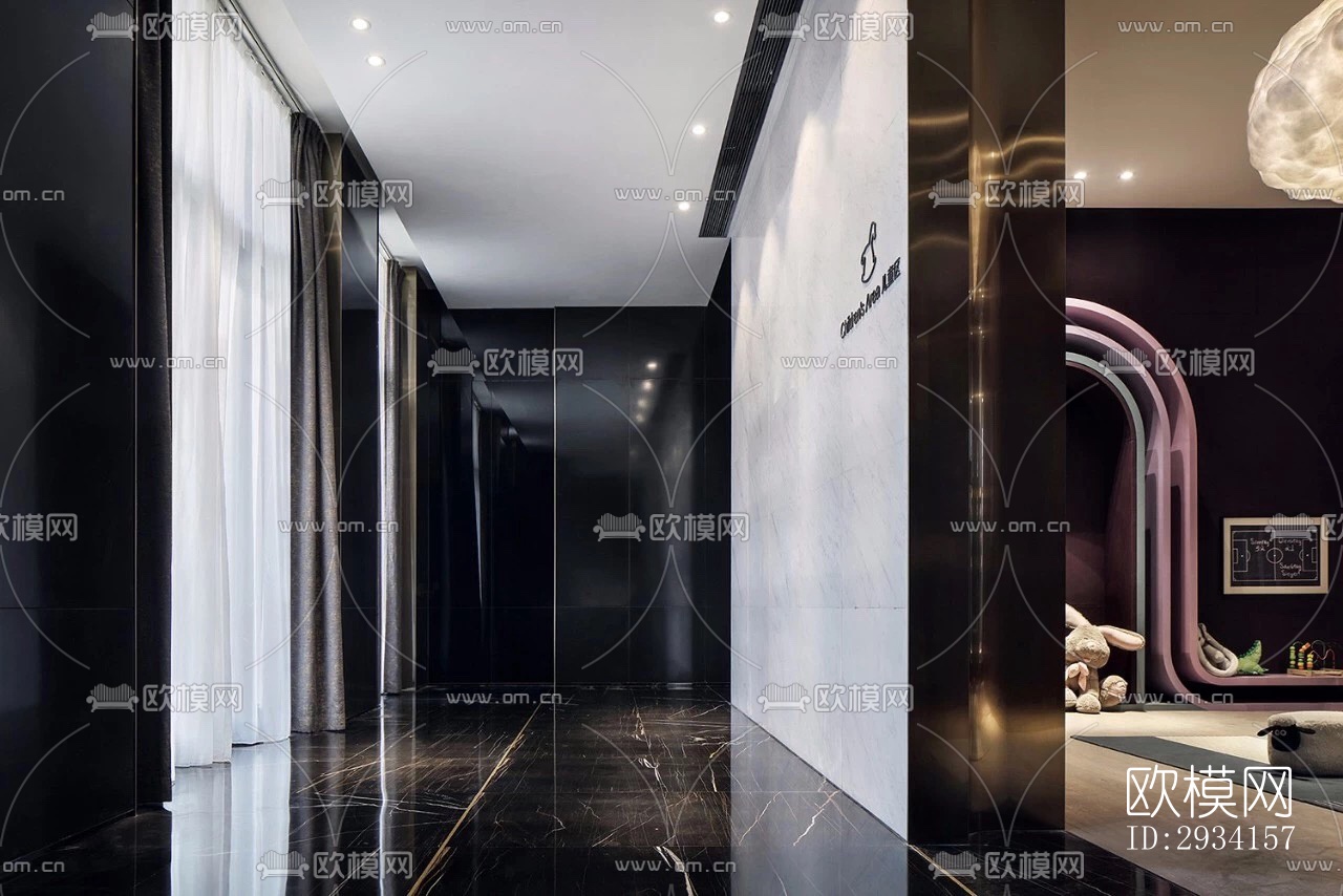 高级灰别墅效果图下载（渲染图14）