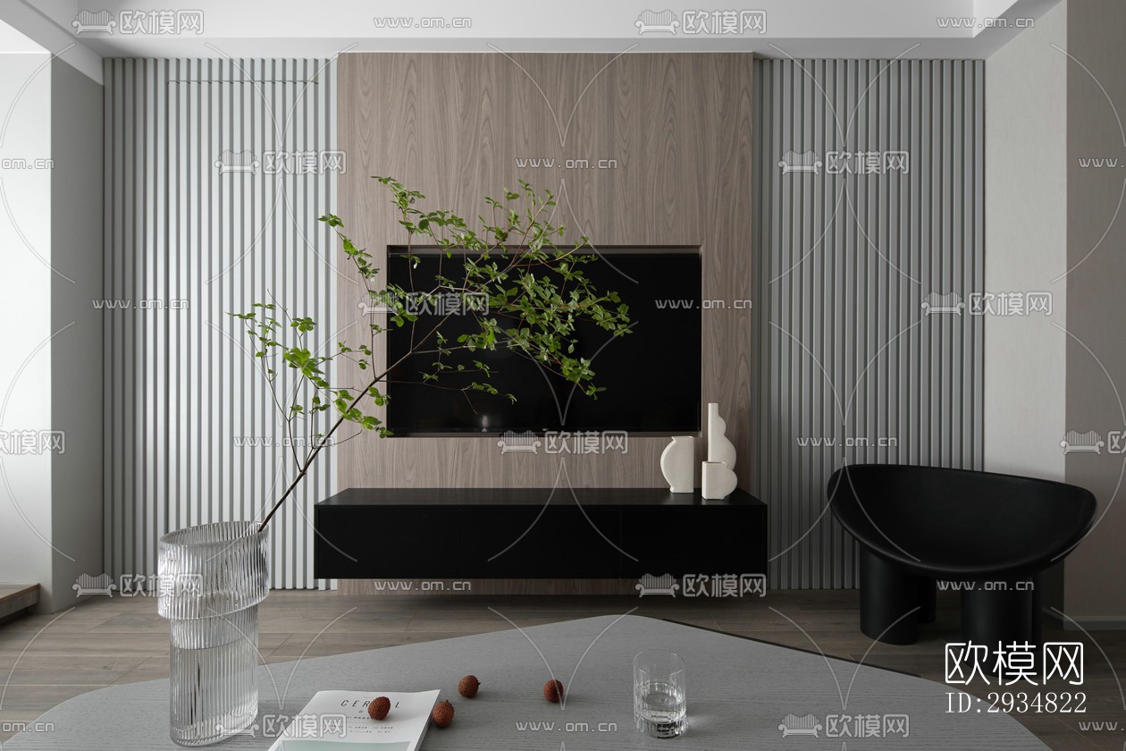 现代平层效果图下载（渲染图19）