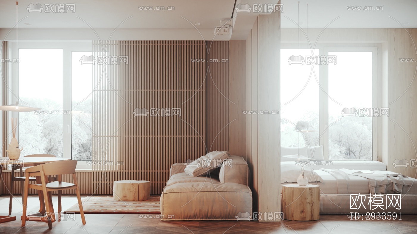 北欧公寓效果图下载（渲染图6）