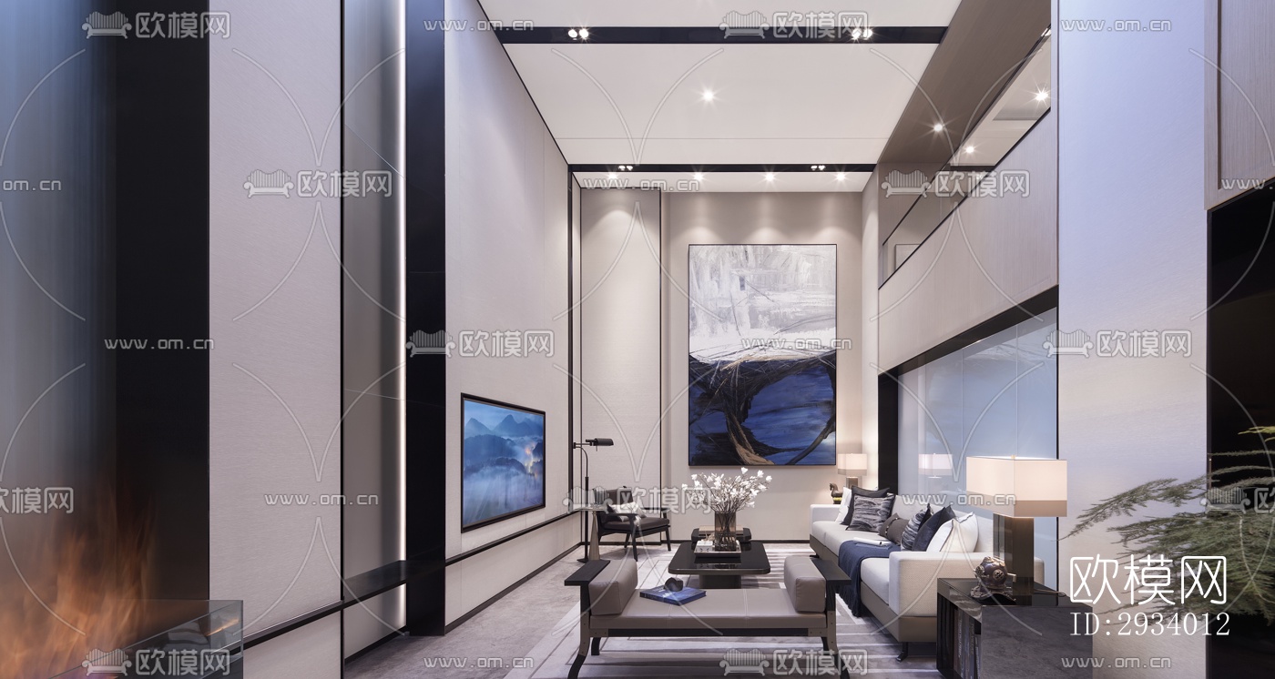 新中式别墅效果图下载（渲染图5）