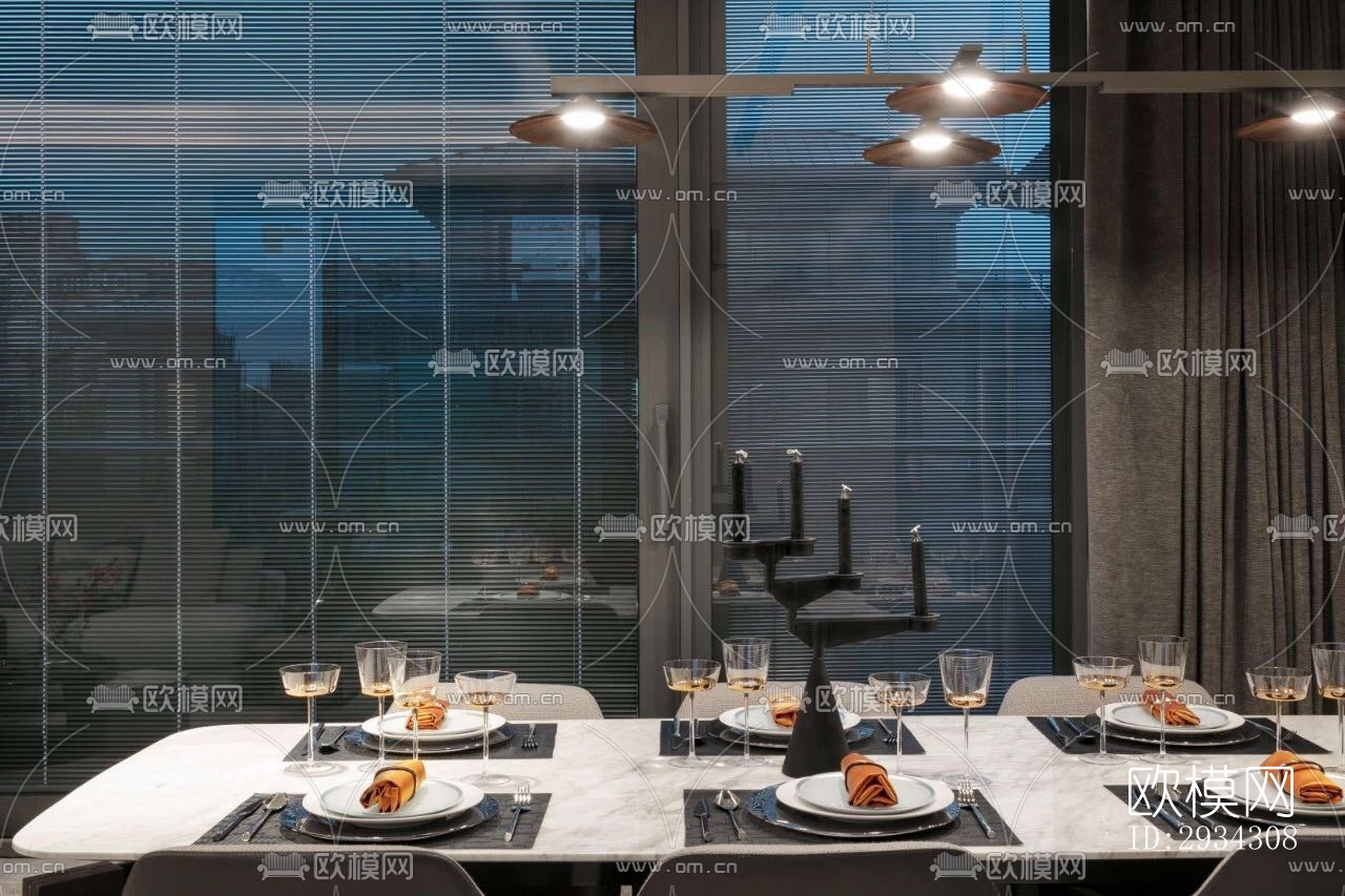 现代复式效果图下载（渲染图8）