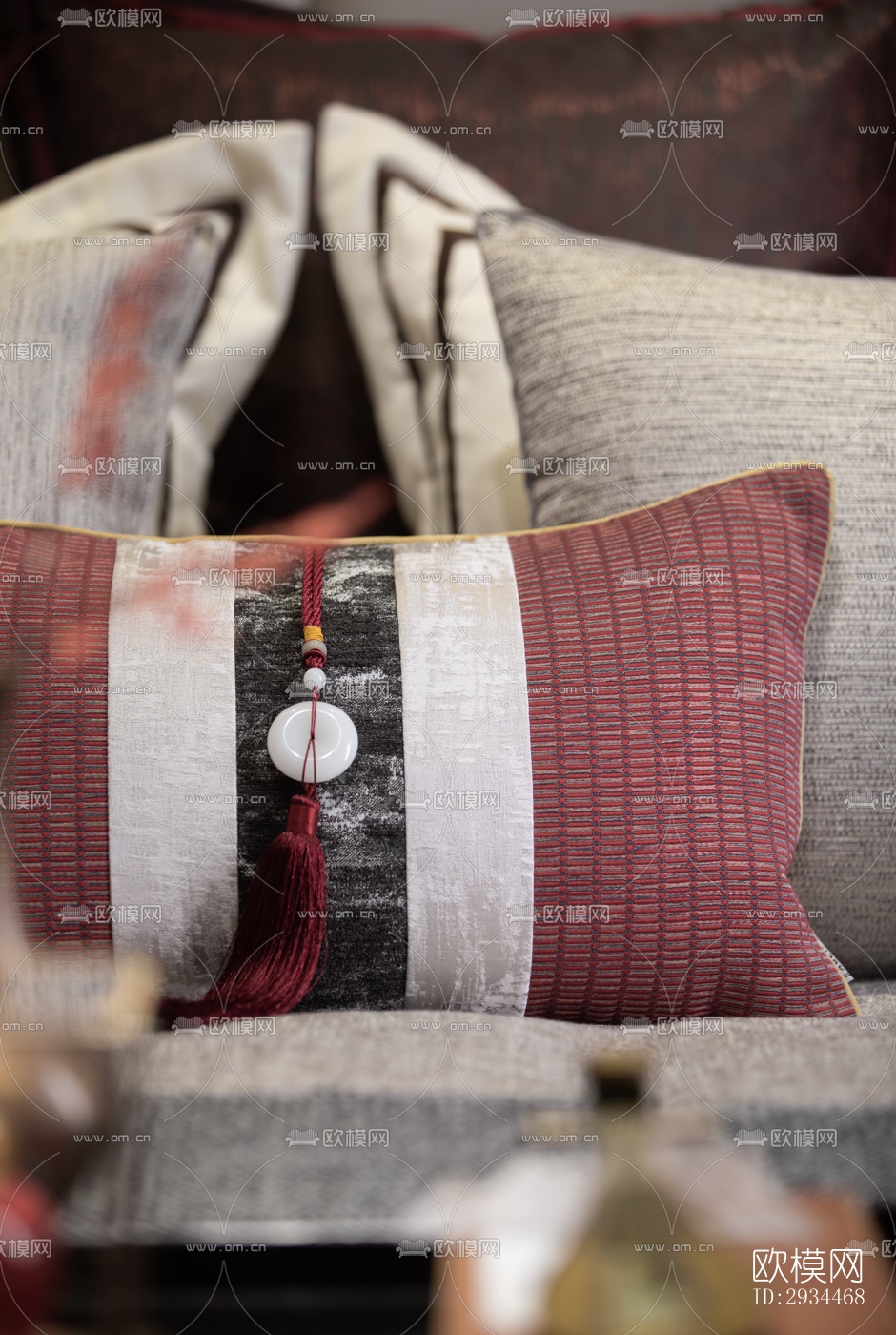 新中式平层效果图下载（渲染图6）