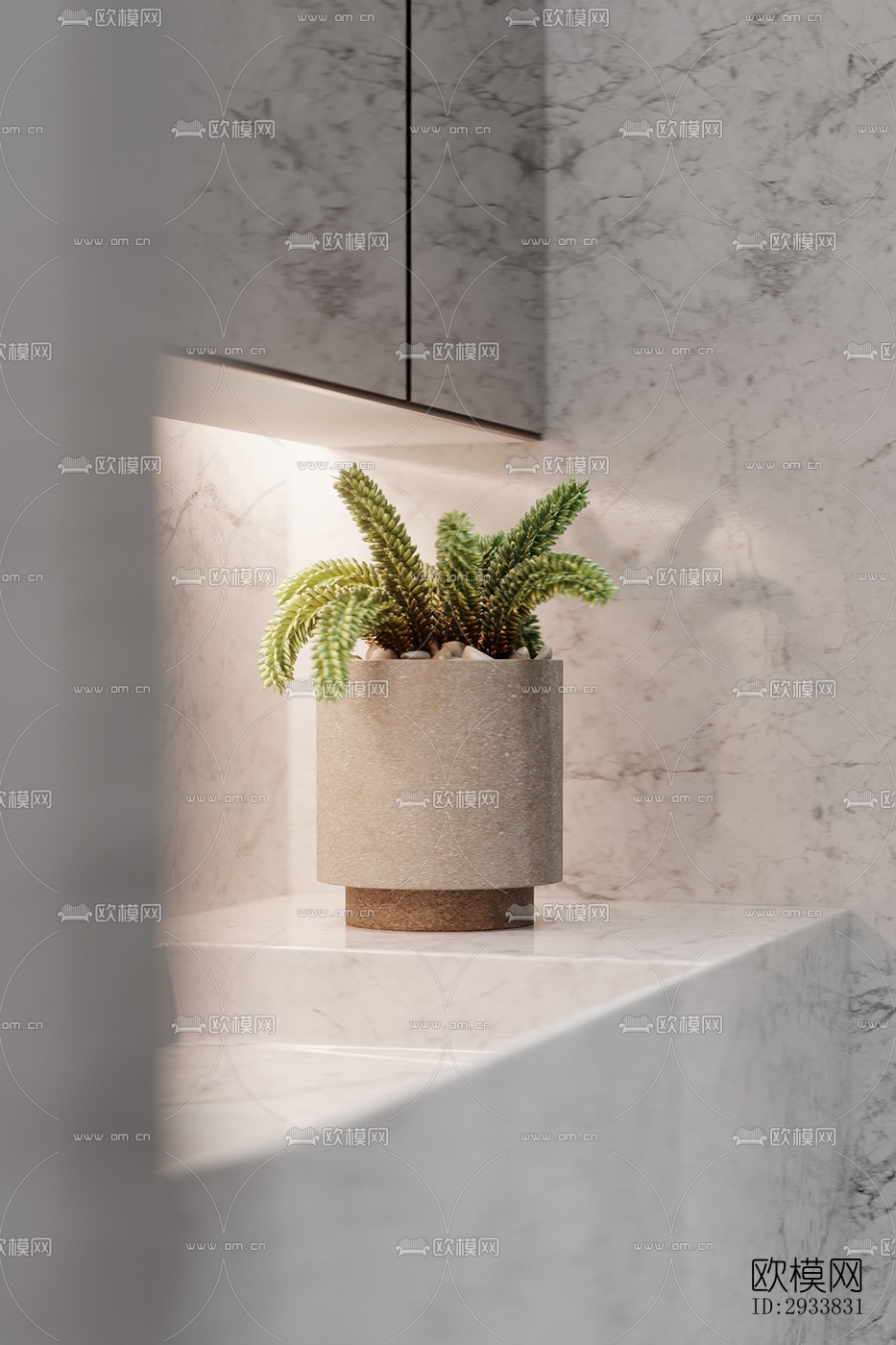 高级灰公寓效果图下载（渲染图9）