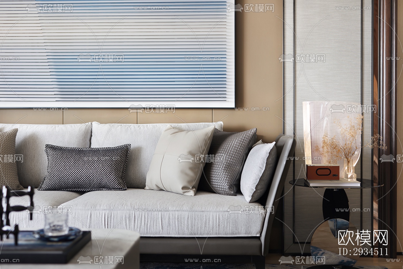 新中式平层效果图下载（渲染图16）