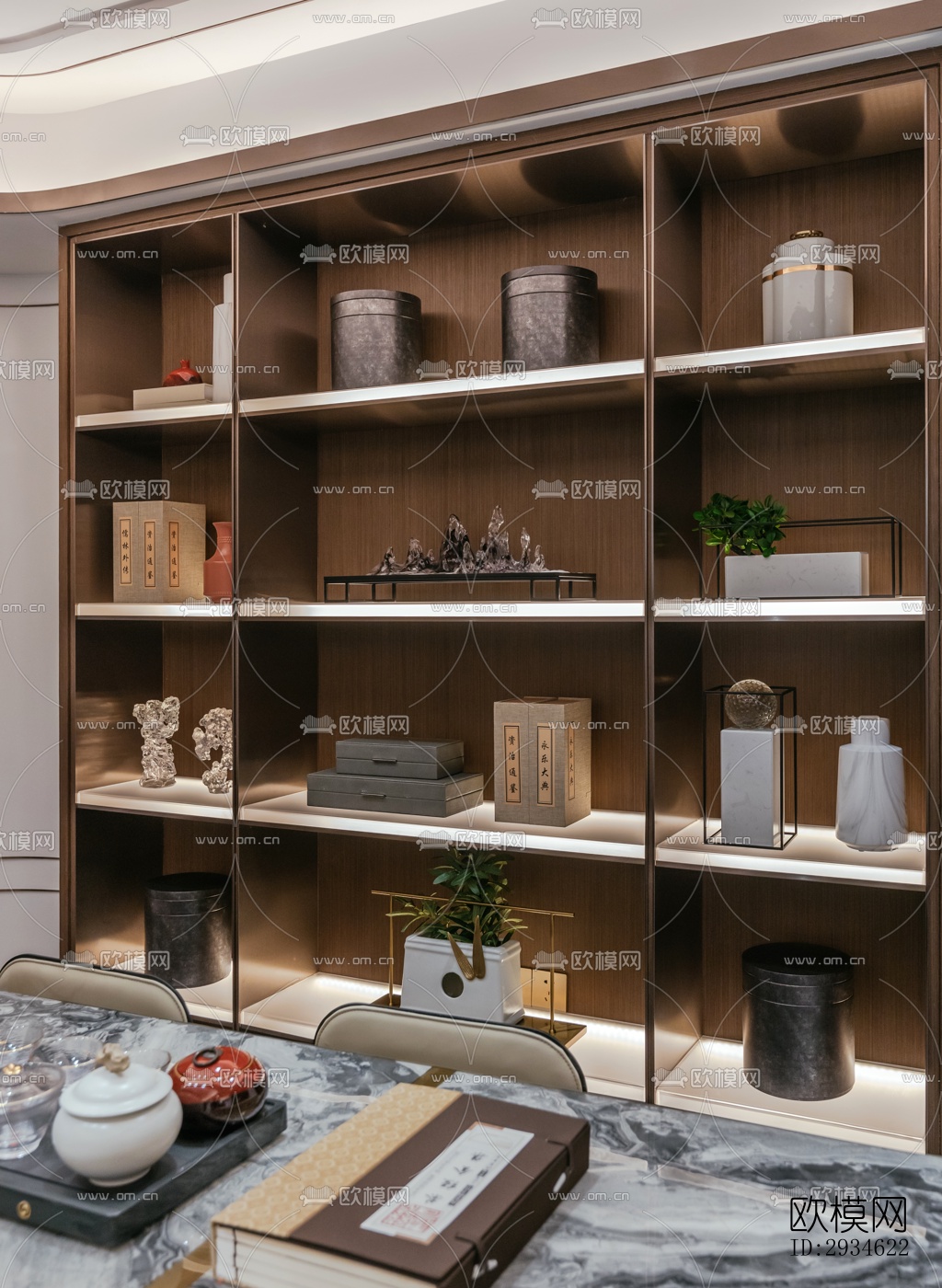 新中式平层效果图下载（渲染图15）