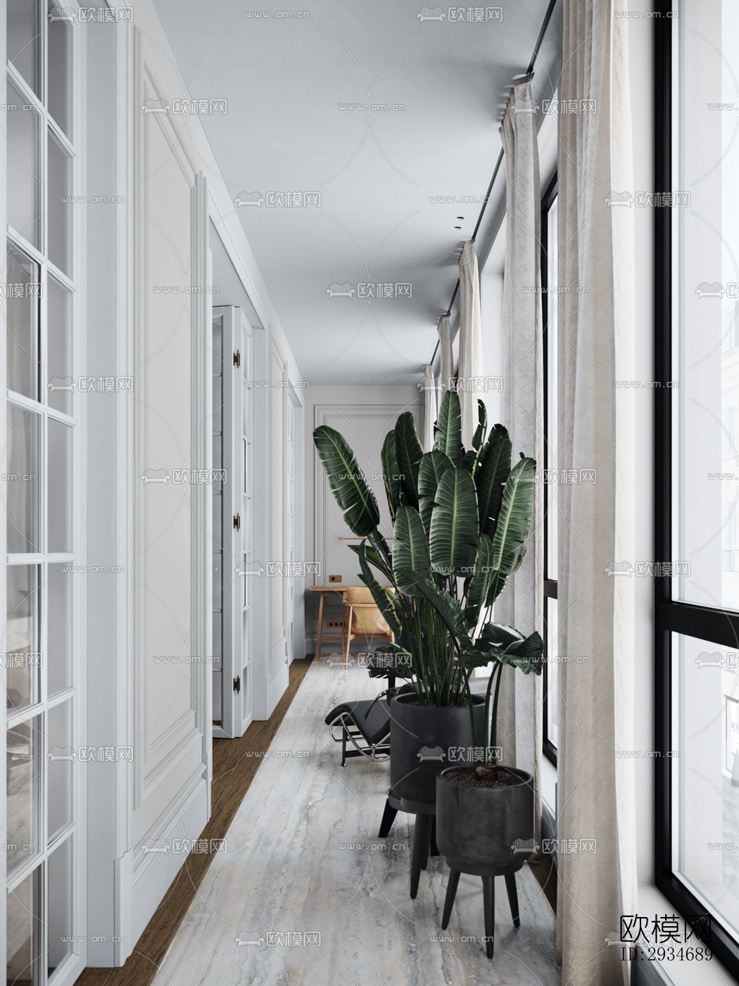 欧式平层效果图下载（渲染图2）