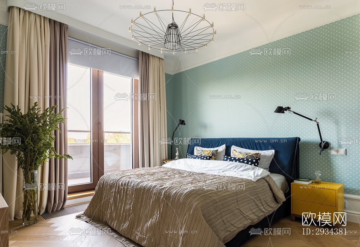 北欧平层效果图下载（渲染图2）