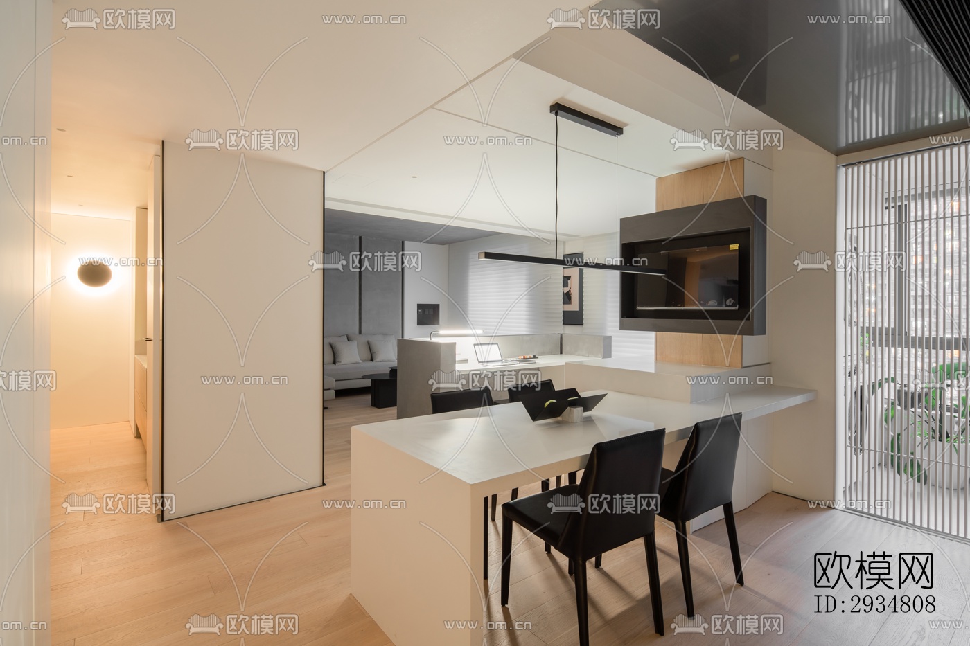 现代平层效果图下载（渲染图16）