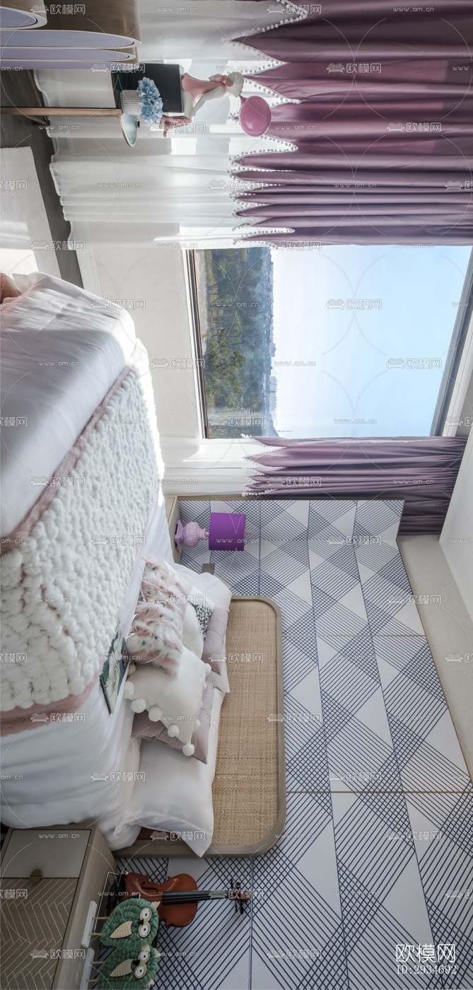 法式平层效果图下载（渲染图4）