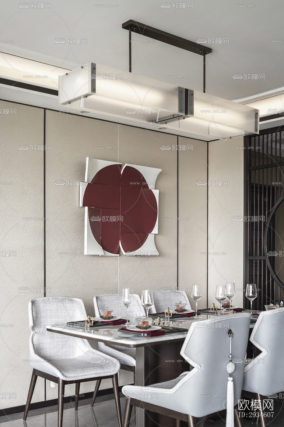 新中式平层效果图下载（渲染图7）