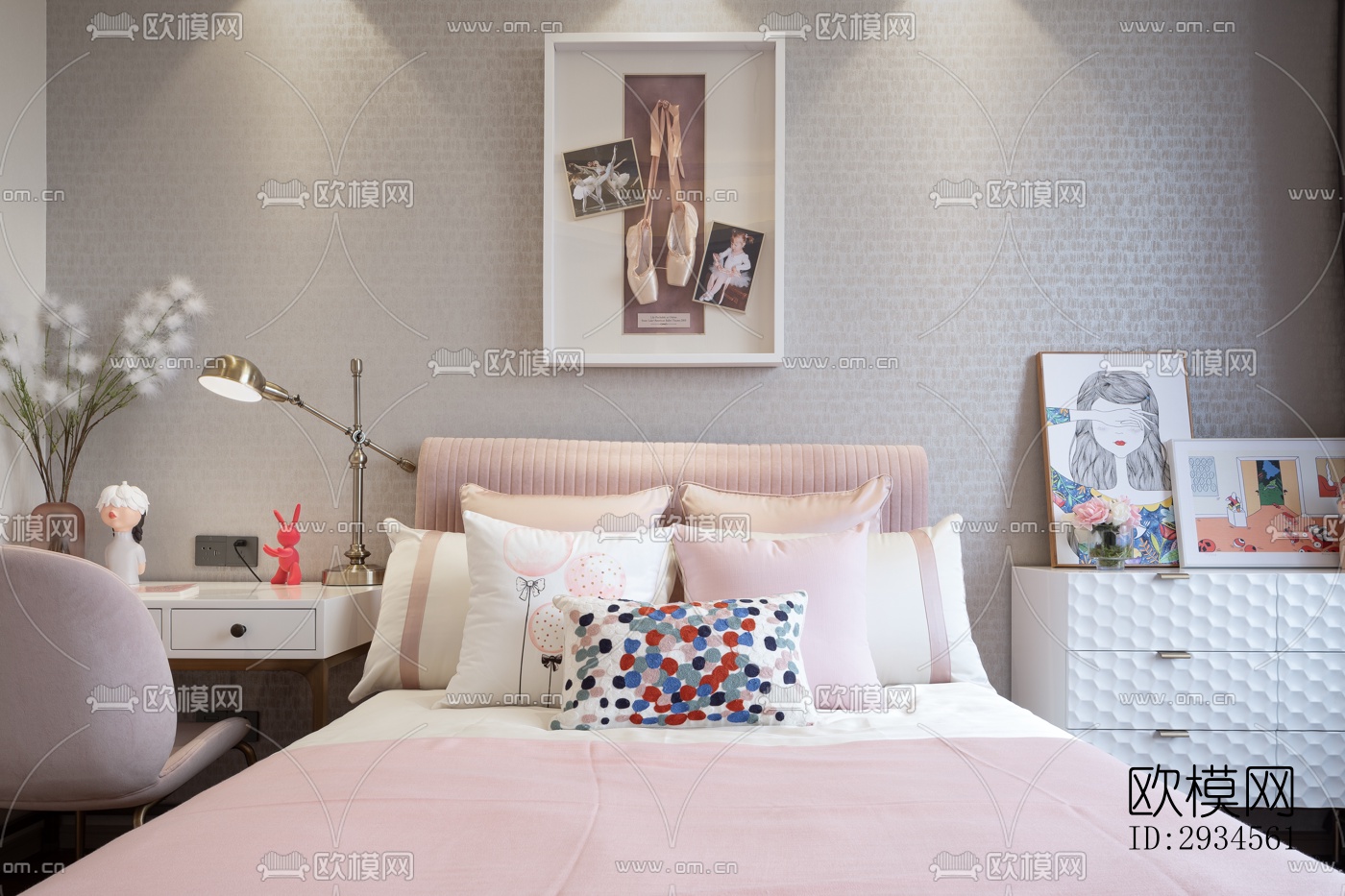 新中式平层效果图下载（渲染图14）