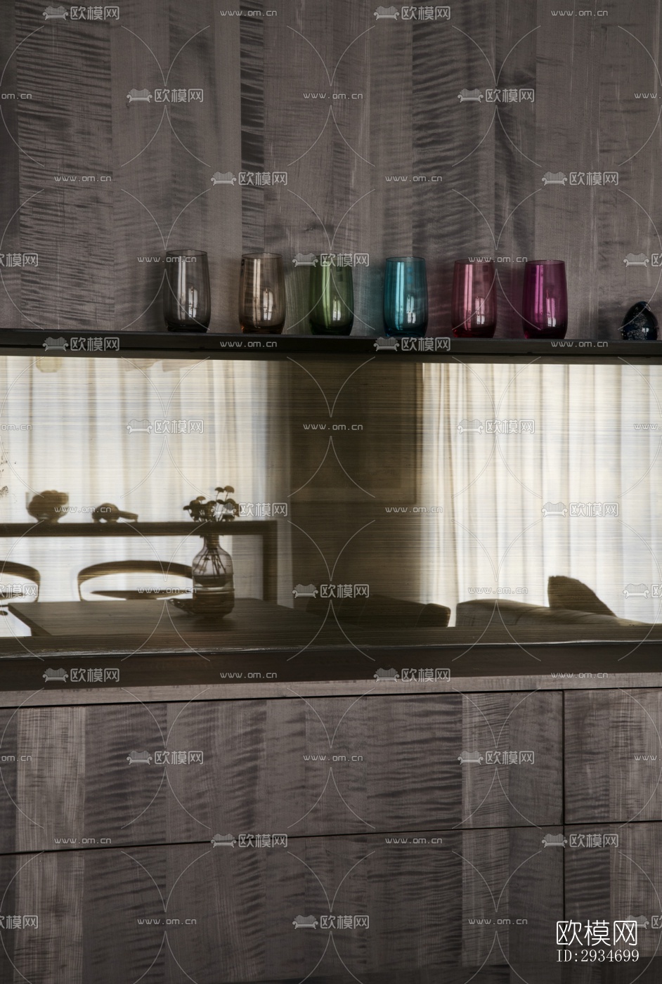 现代平层效果图下载（渲染图3）