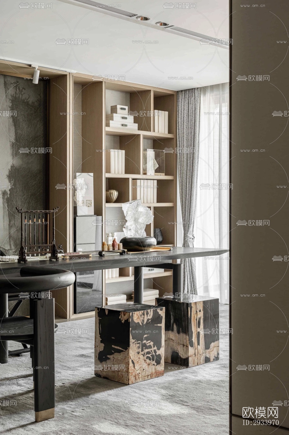 新中式别墅效果图下载（渲染图16）