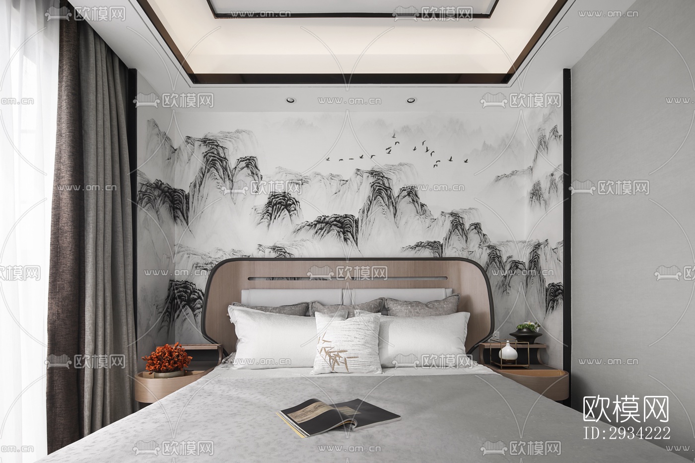 新中式复式效果图下载（渲染图8）