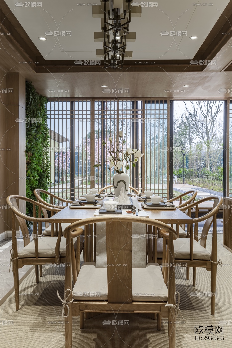 中式平层效果图下载（渲染图9）