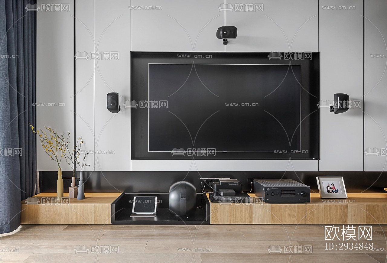 现代平层效果图下载（渲染图14）