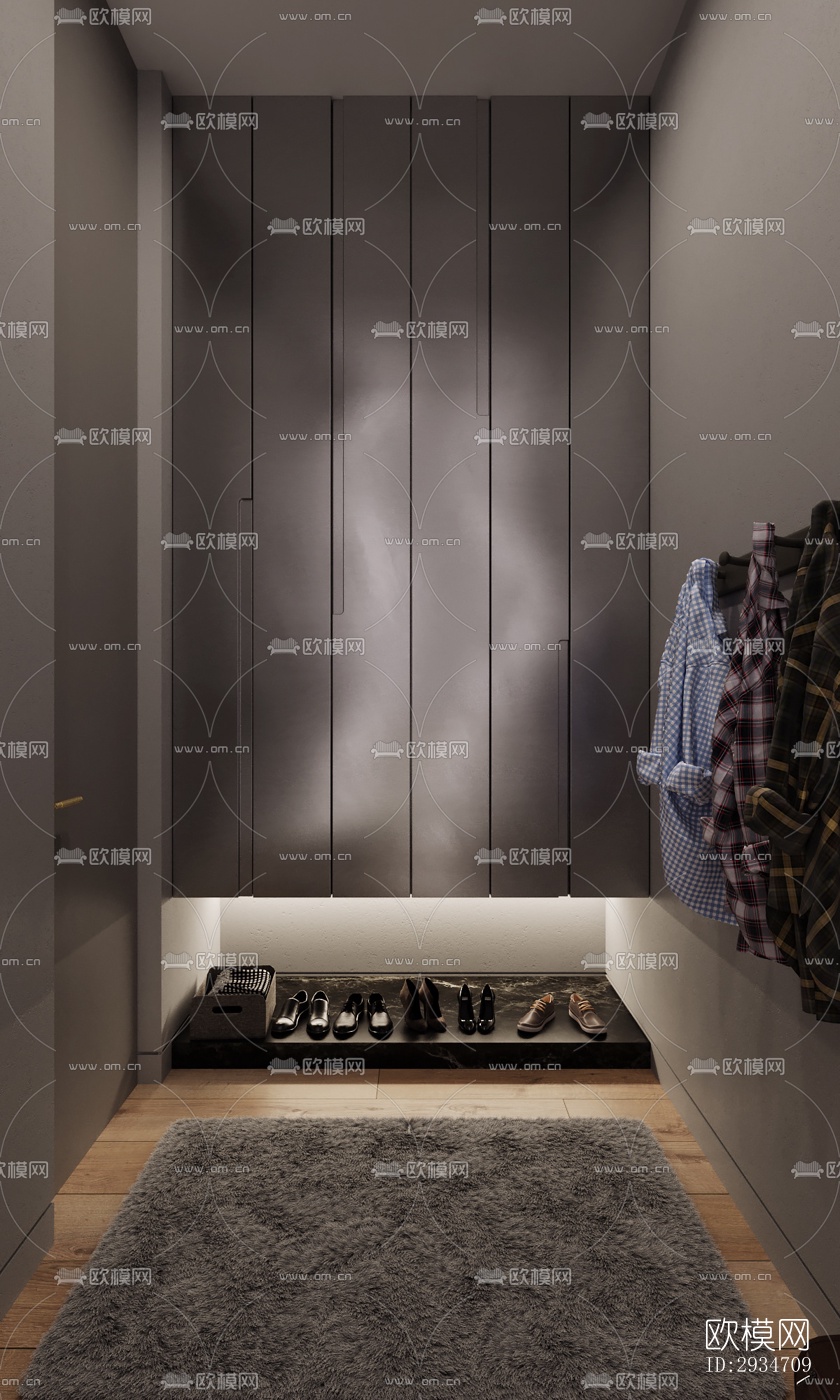 现代平层效果图下载（渲染图1）