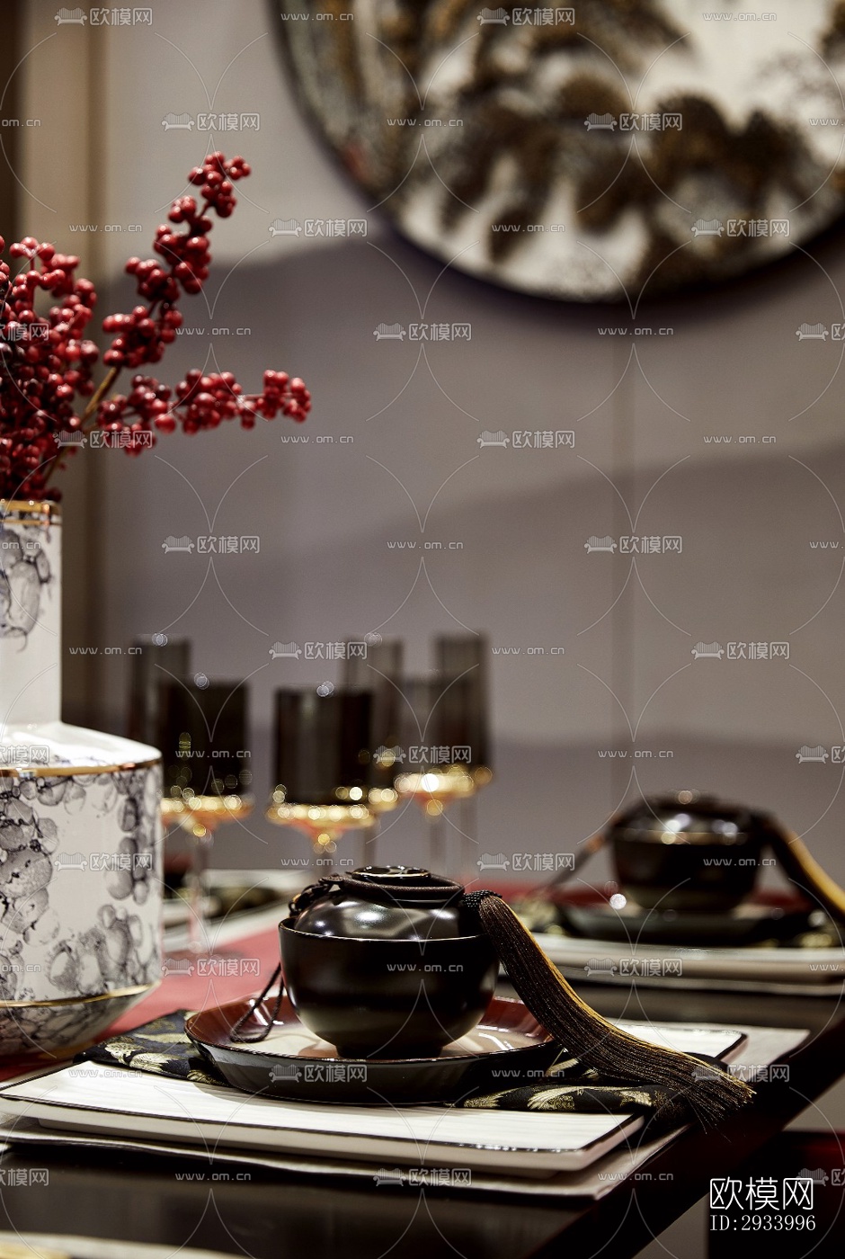 新中式别墅效果图下载（渲染图4）