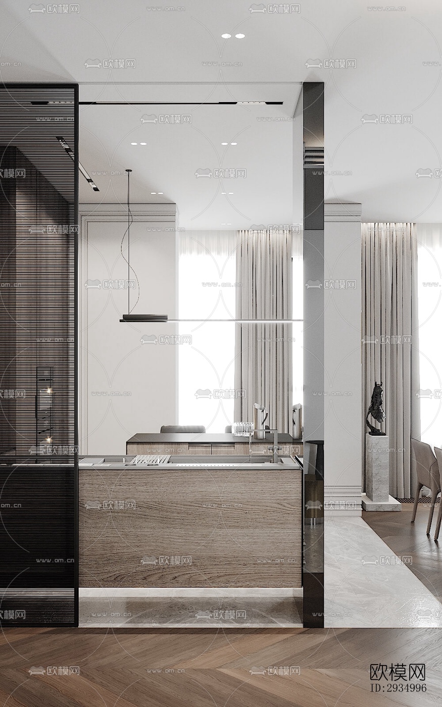 现代平层效果图下载（渲染图1）