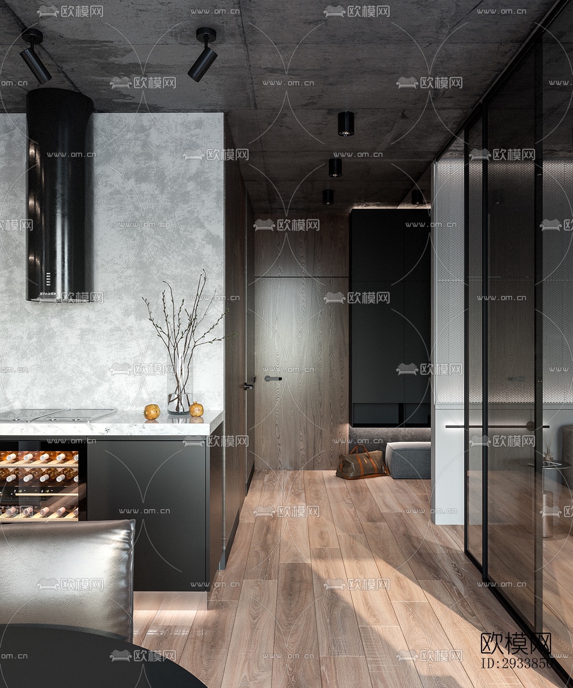 高级灰公寓效果图下载（渲染图17）