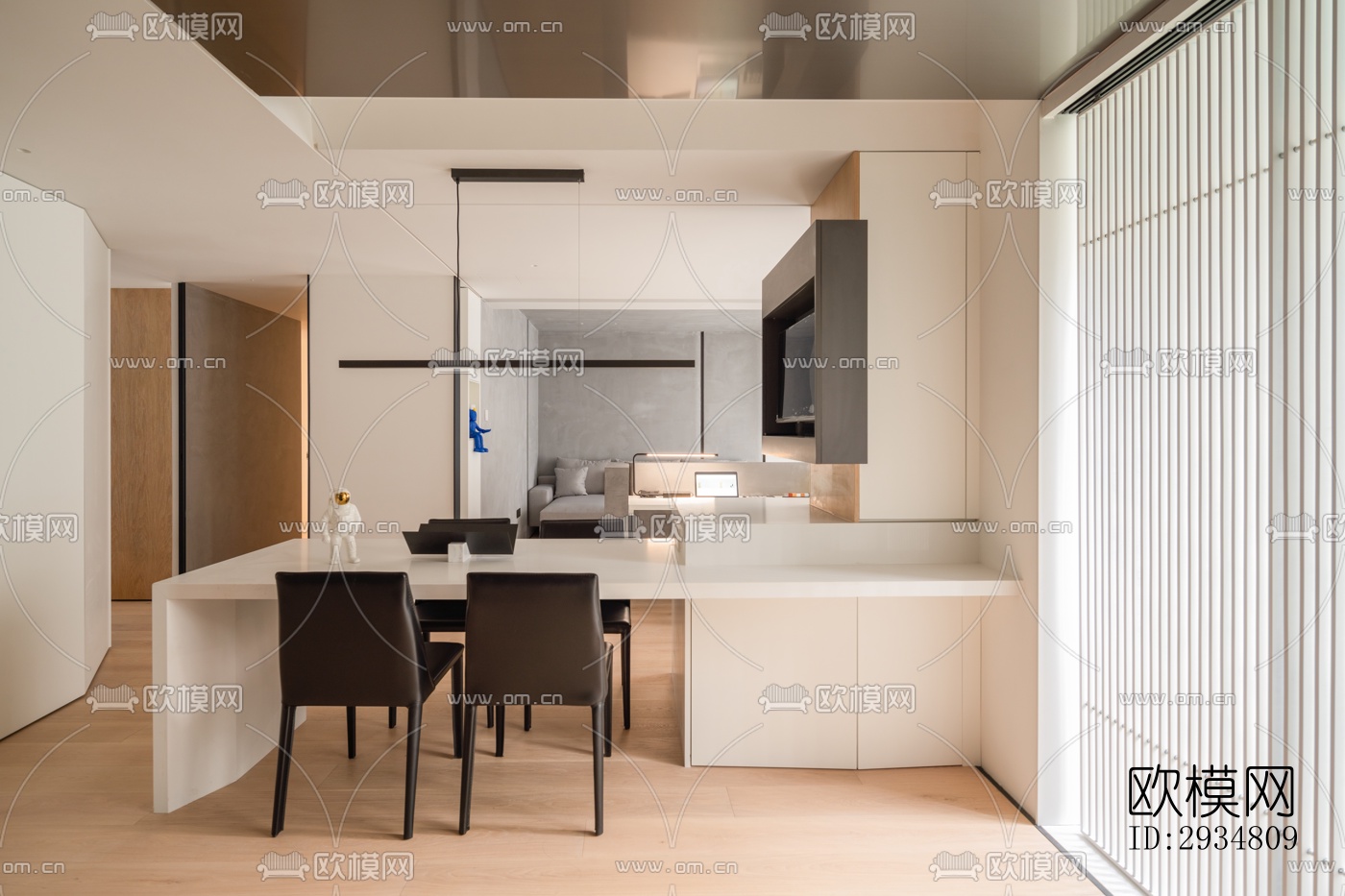 现代平层效果图下载（渲染图4）