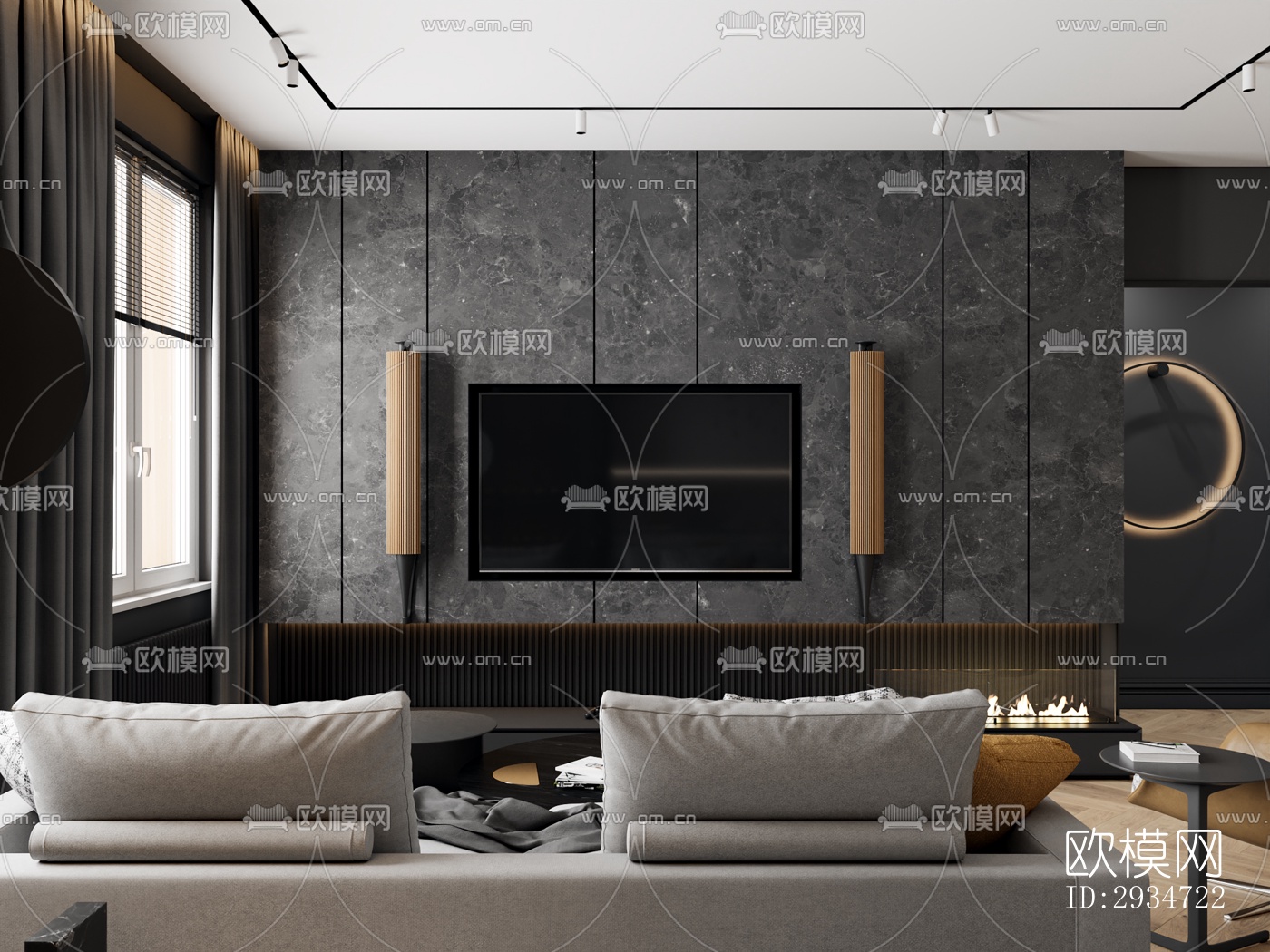 现代平层效果图下载（渲染图7）