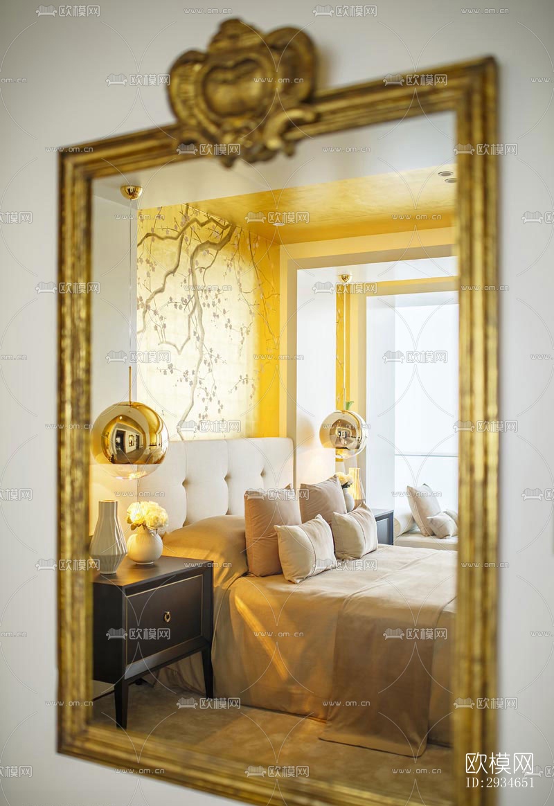 新中式平层效果图下载（渲染图10）