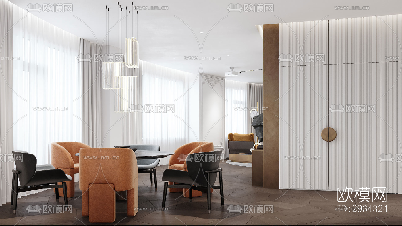 现代复式效果图下载（渲染图4）