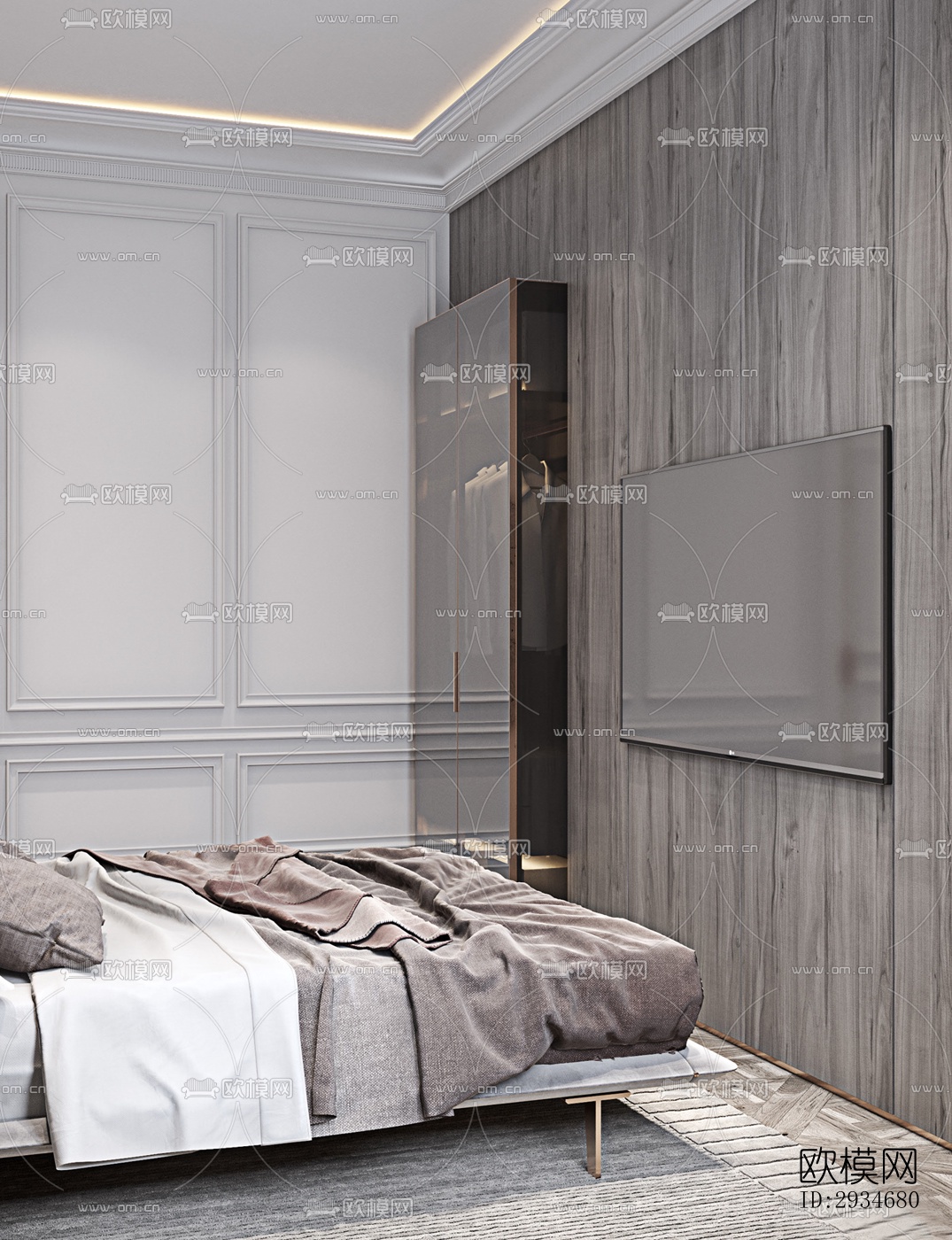 欧式平层效果图下载（渲染图6）