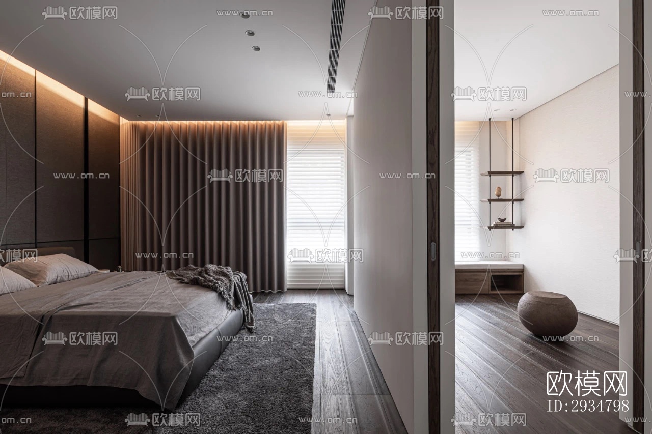 现代平层效果图下载（渲染图11）