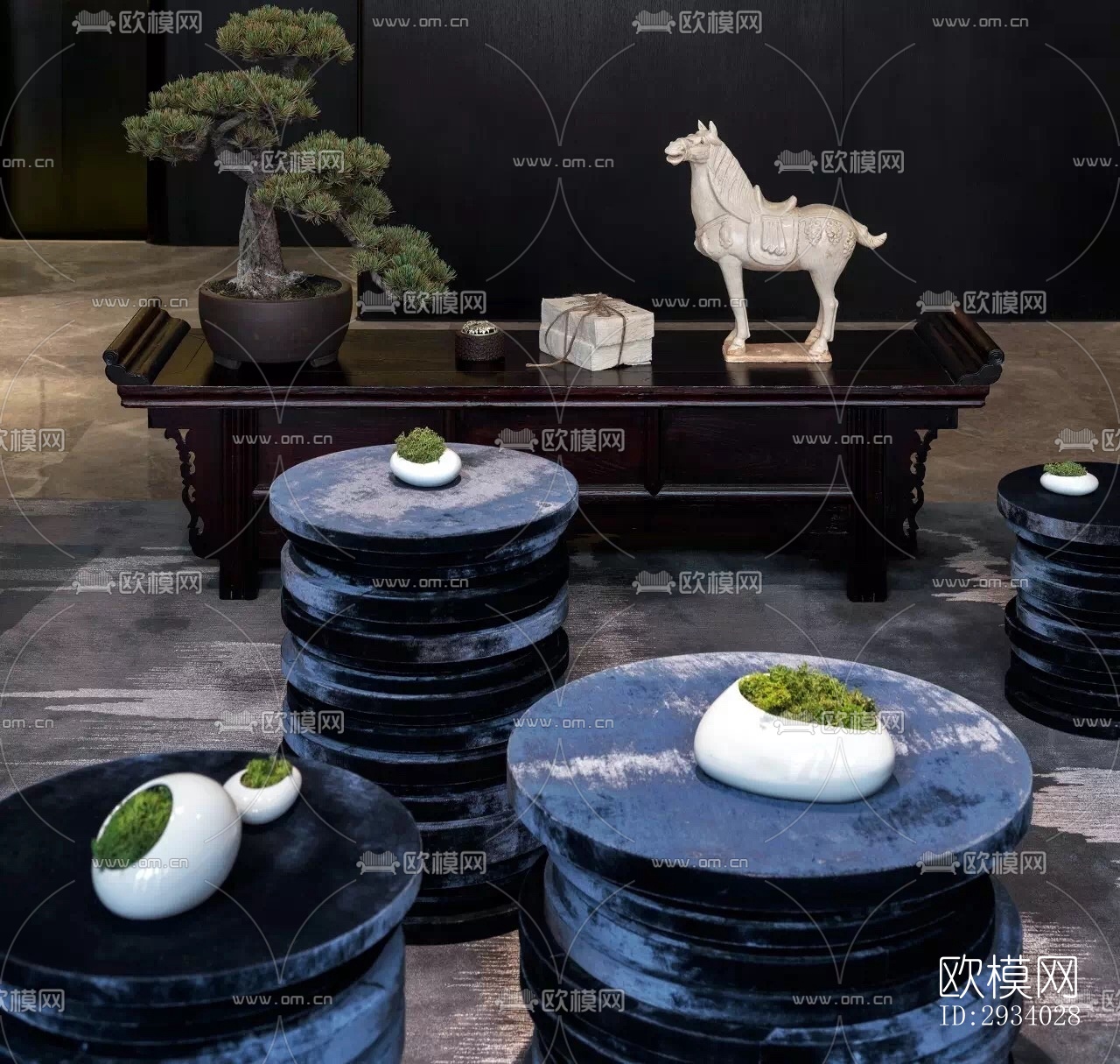 新中式别墅效果图下载（渲染图11）