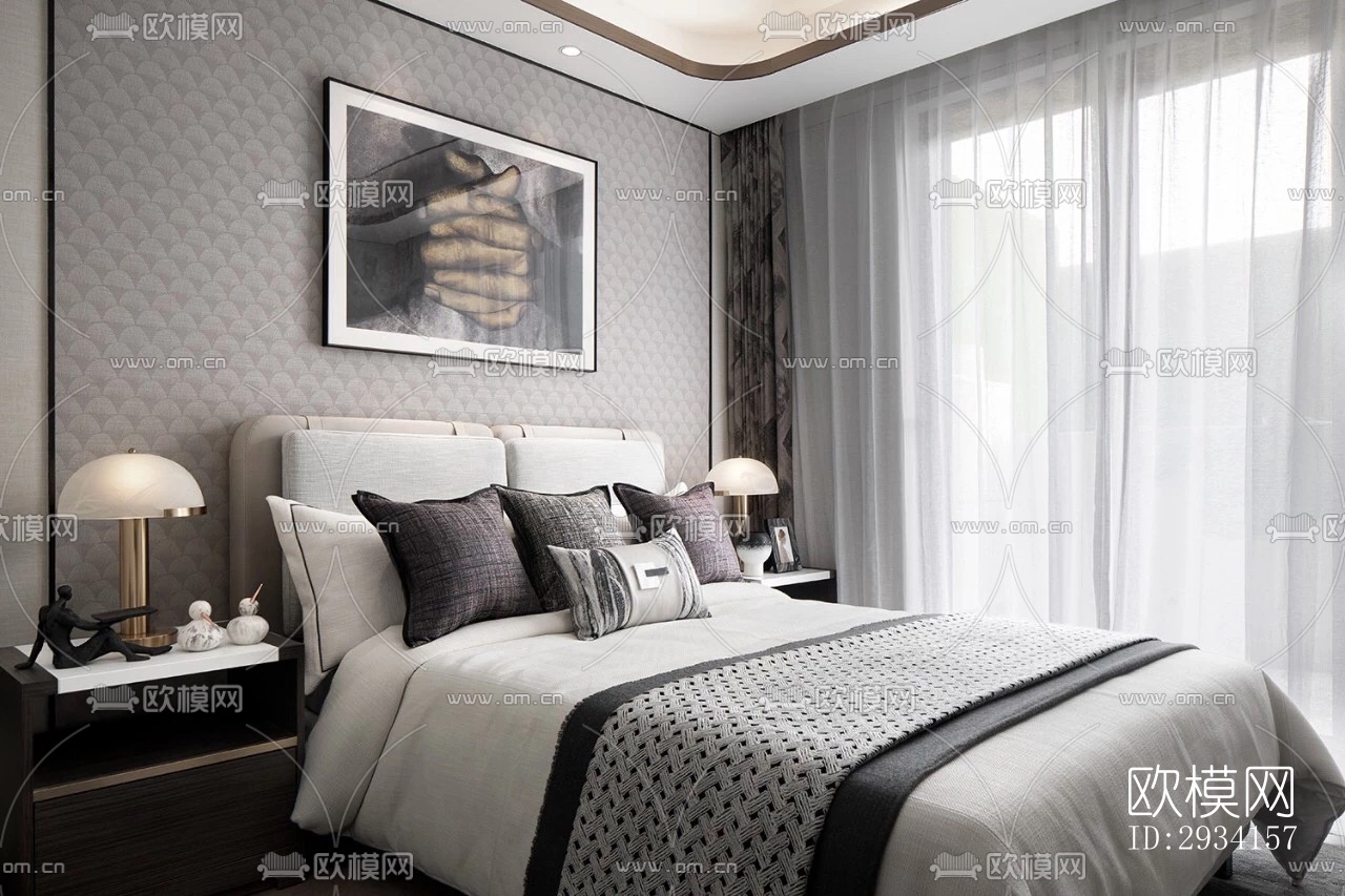 高级灰别墅效果图下载（渲染图6）