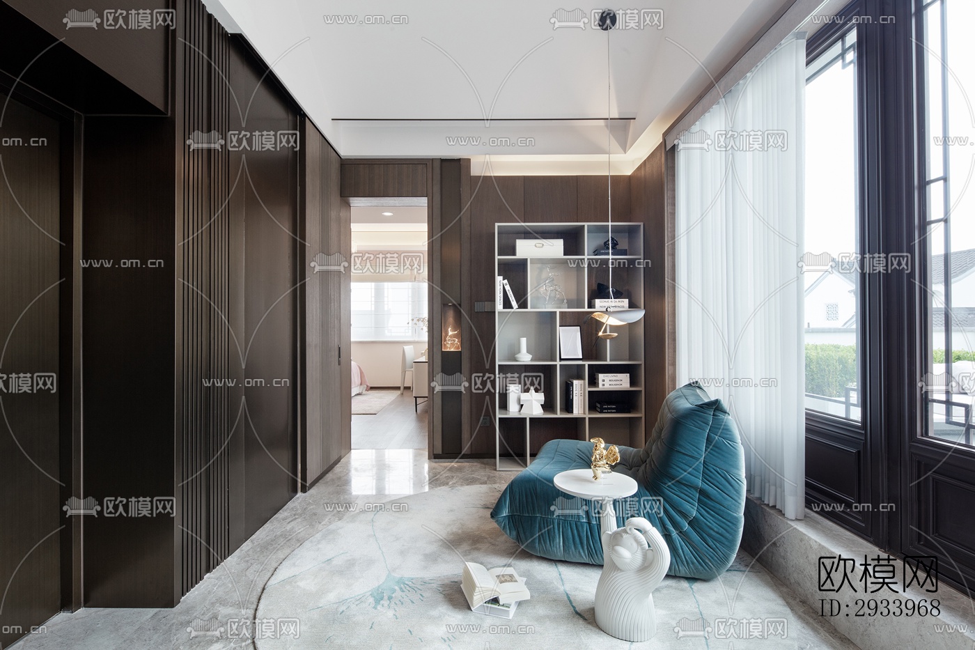 新中式别墅效果图下载（渲染图5）