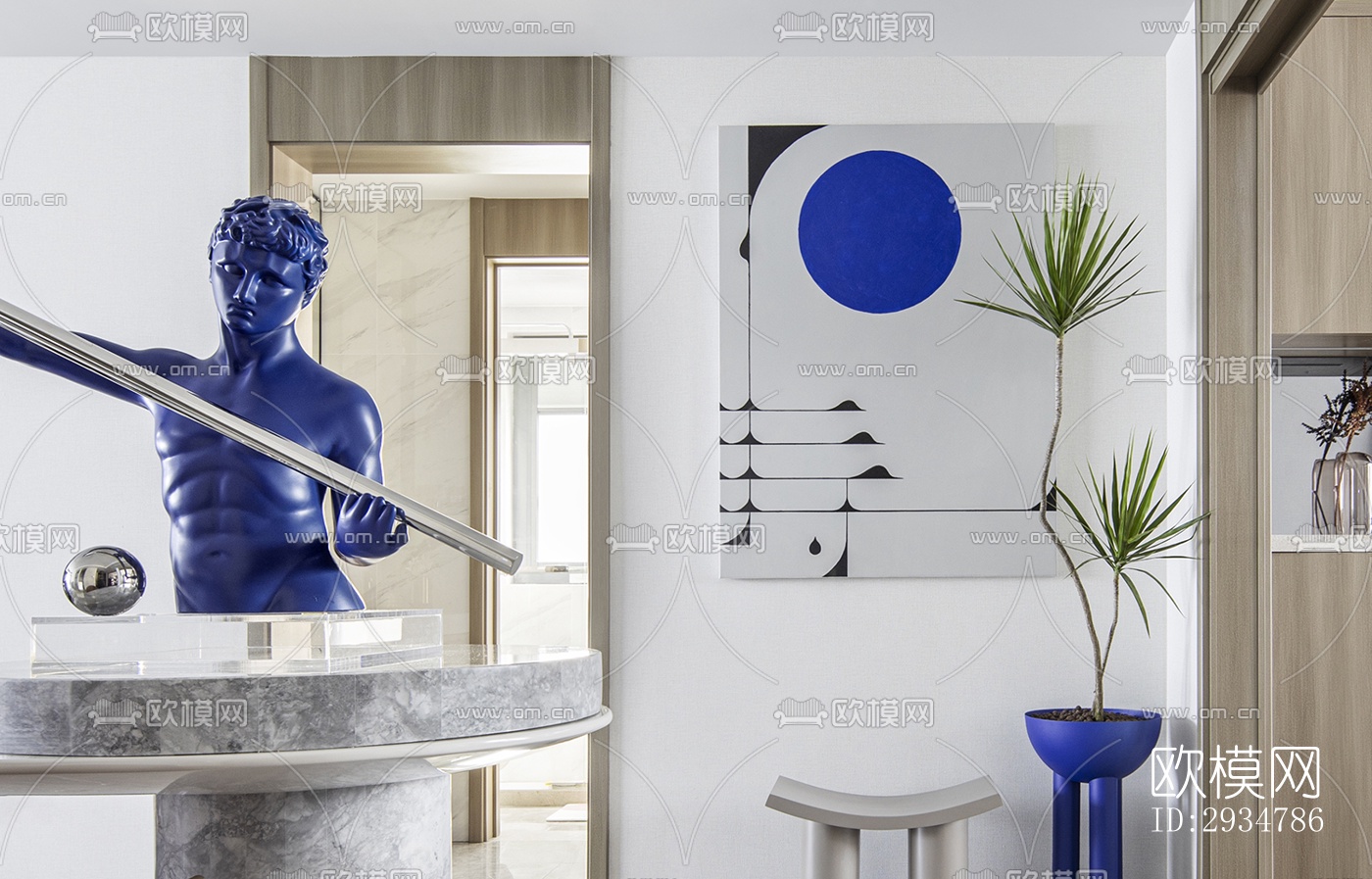 现代平层效果图下载（渲染图2）