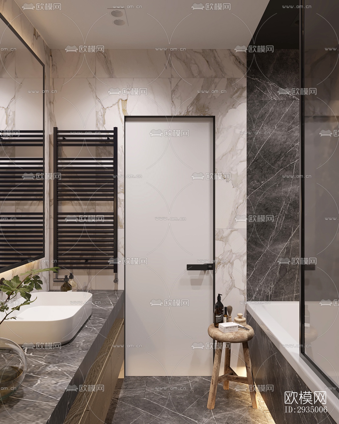 现代平层效果图下载（渲染图3）