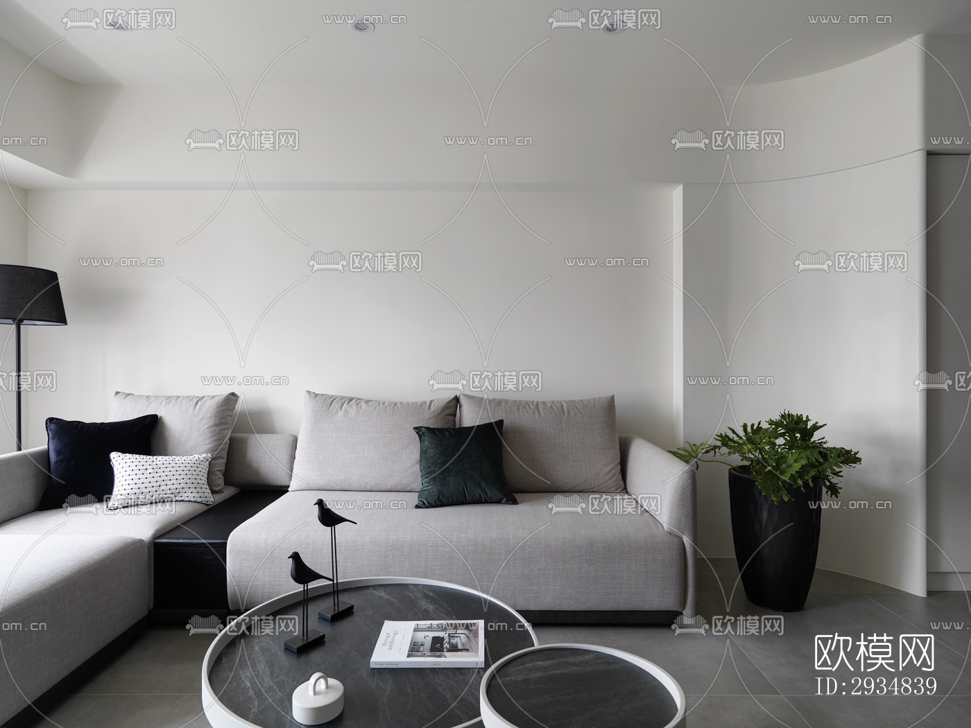 现代平层效果图下载（渲染图19）