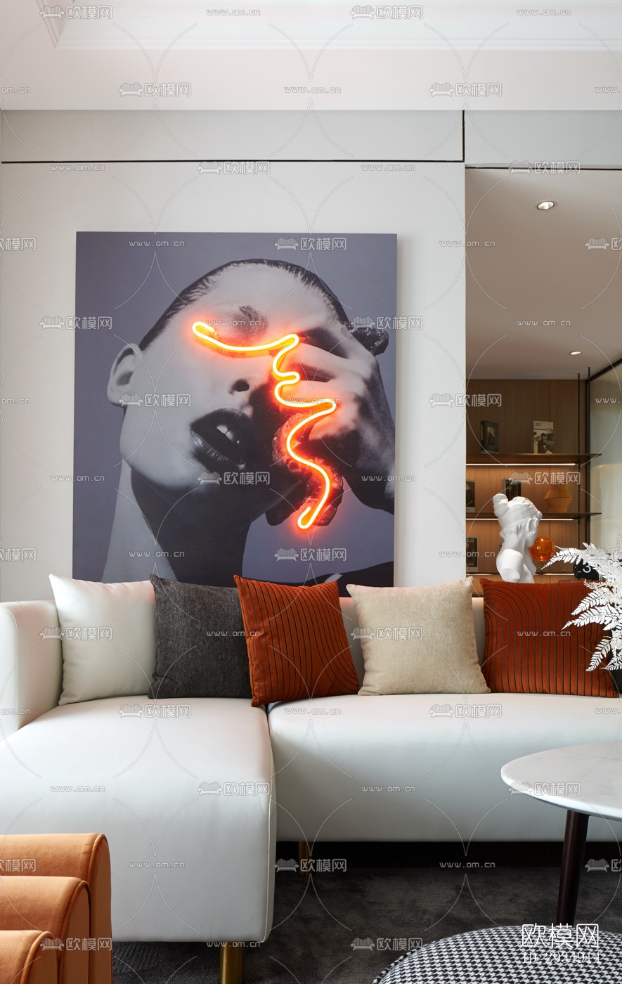 现代平层效果图下载（渲染图20）