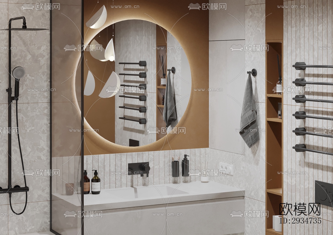 现代平层效果图下载（渲染图4）