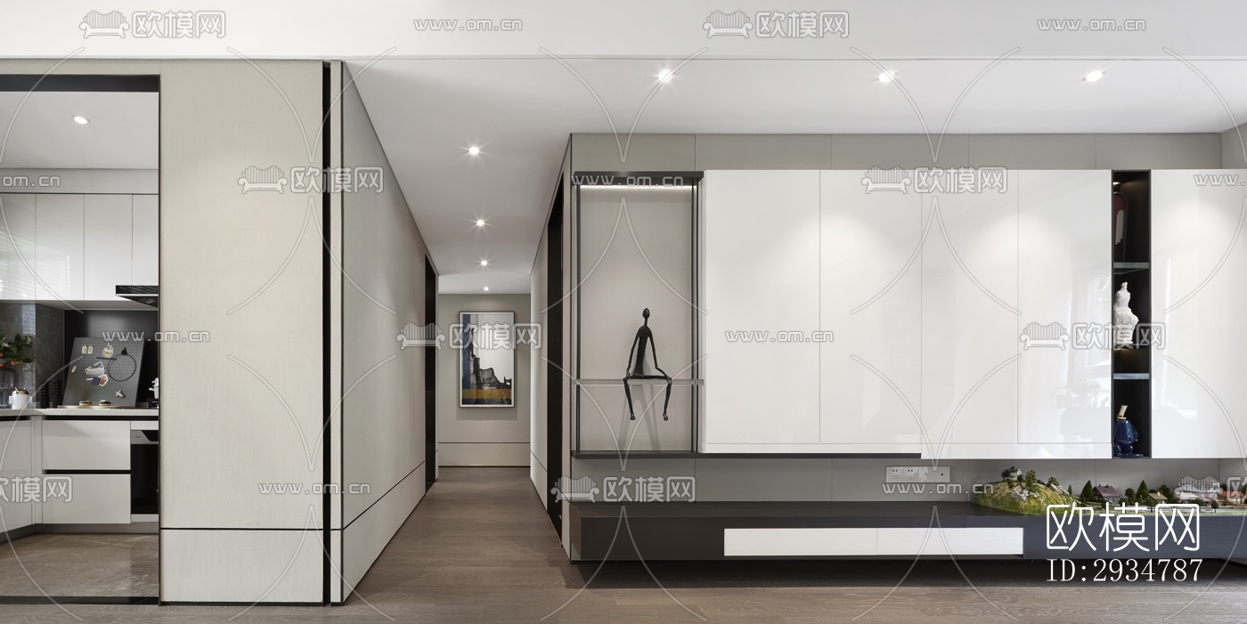 现代平层效果图下载（渲染图18）