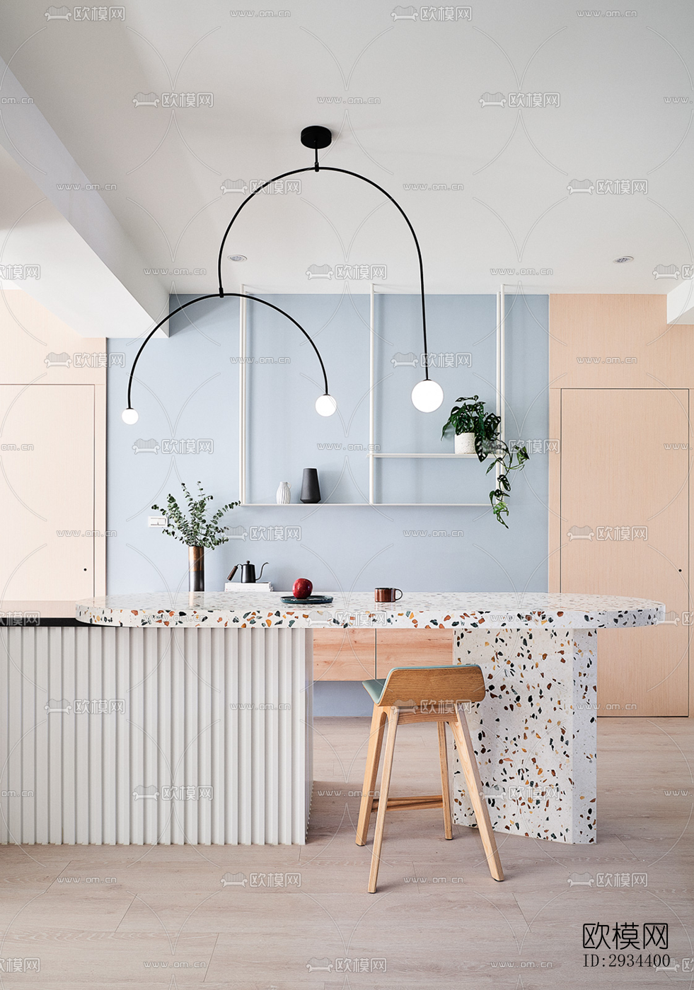 北欧平层效果图下载（渲染图2）