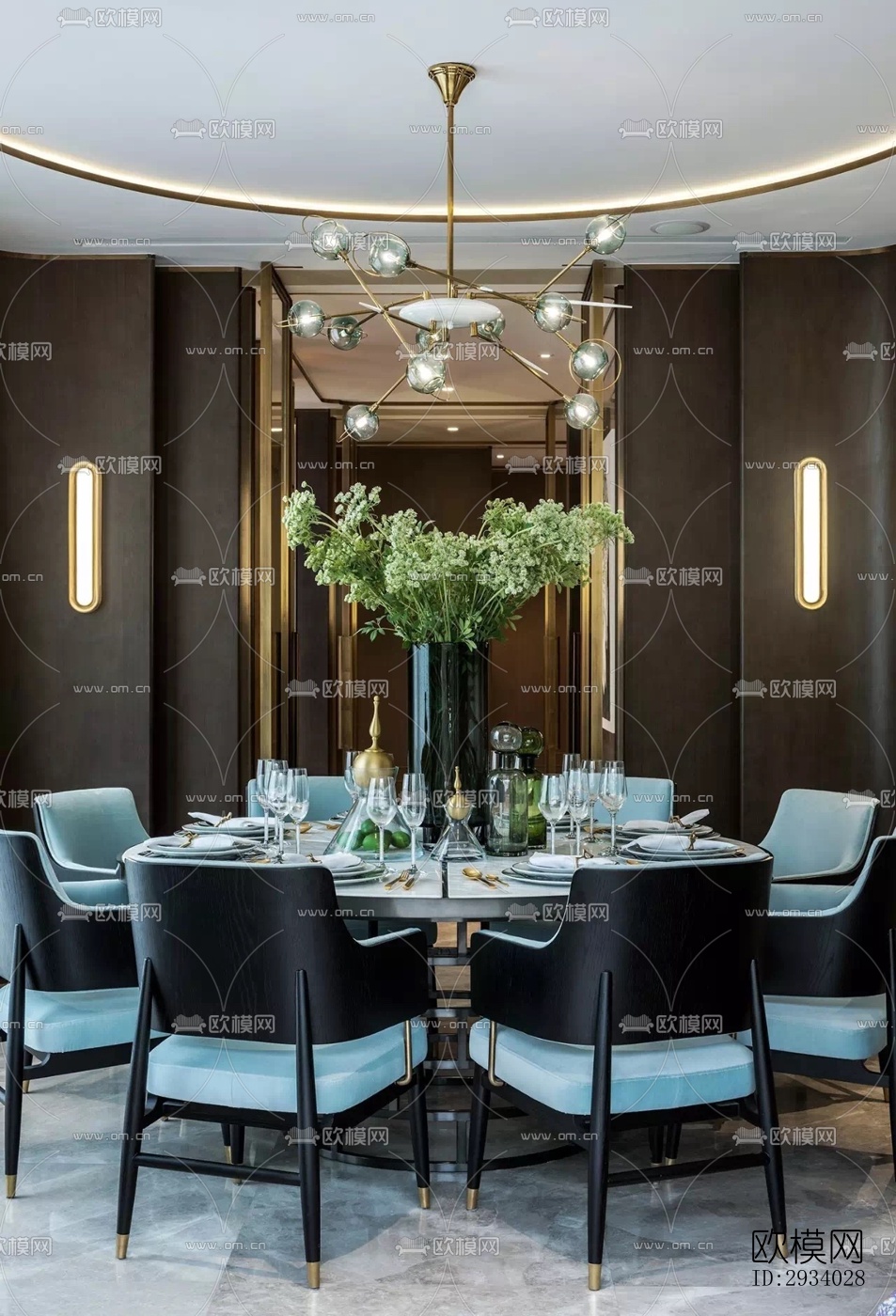 新中式别墅效果图下载（渲染图3）