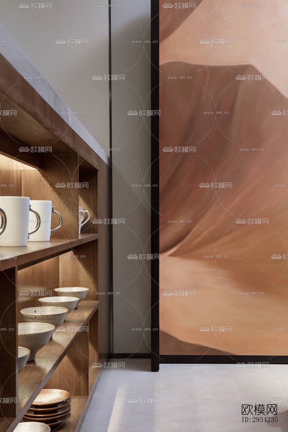 新中式复式效果图下载（渲染图4）