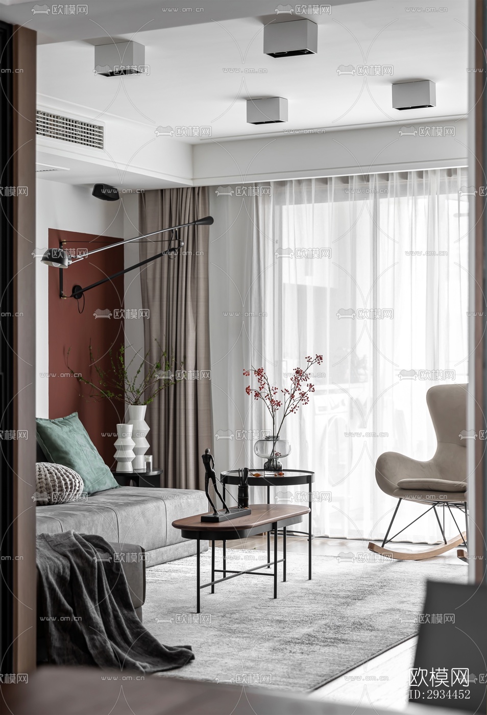 后现代平层效果图下载（渲染图6）