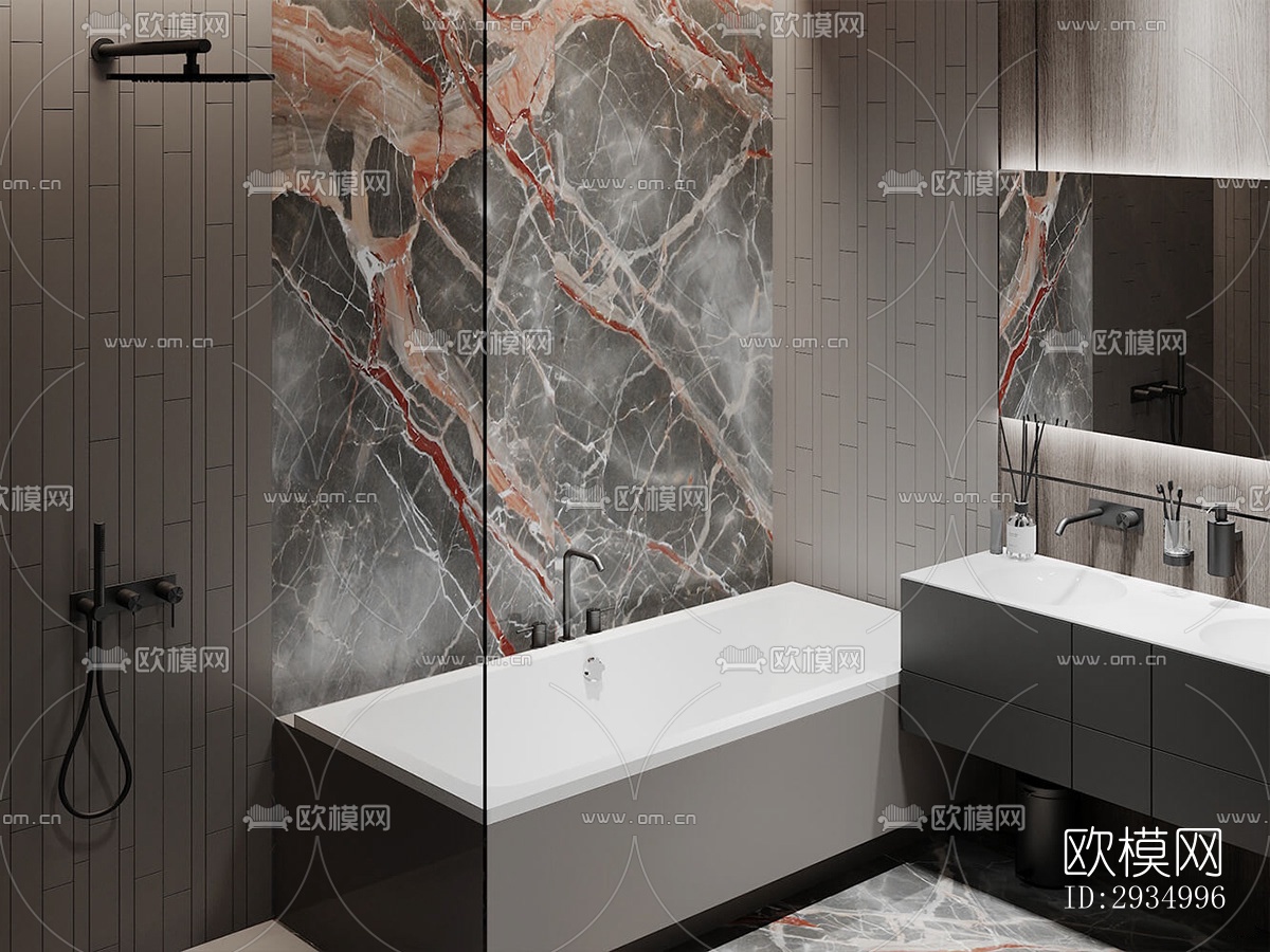 现代平层效果图下载（渲染图20）