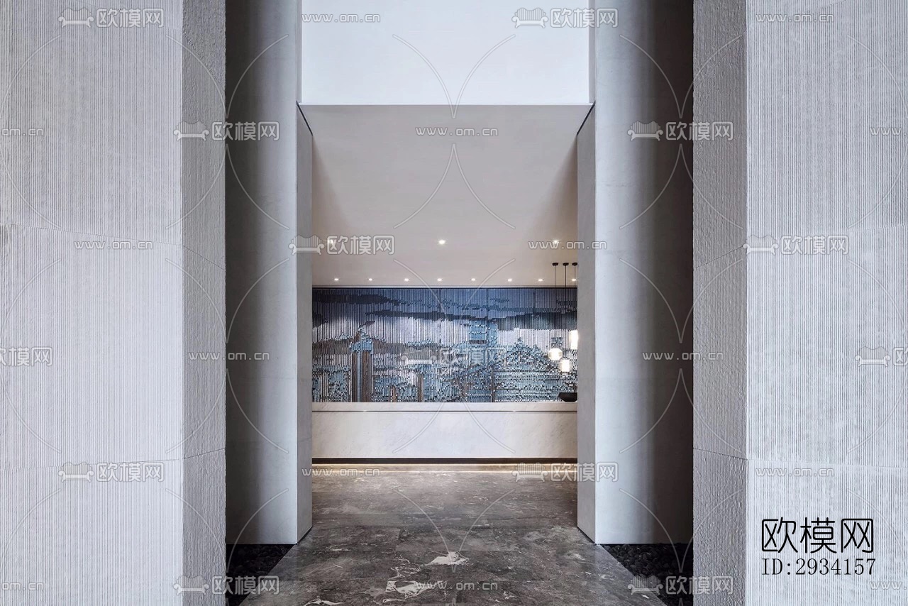 高级灰别墅效果图下载（渲染图10）