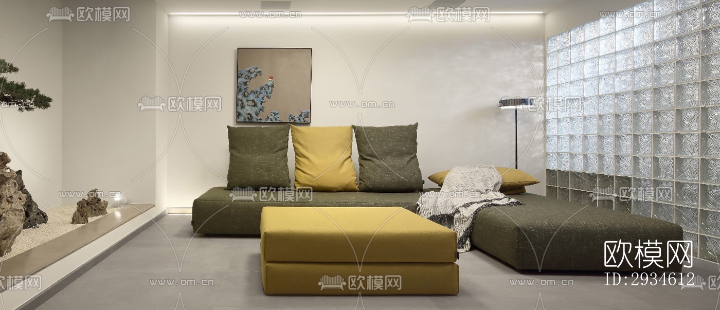 新中式平层效果图下载（渲染图10）