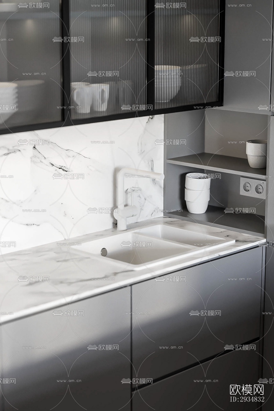 现代平层效果图下载（渲染图11）