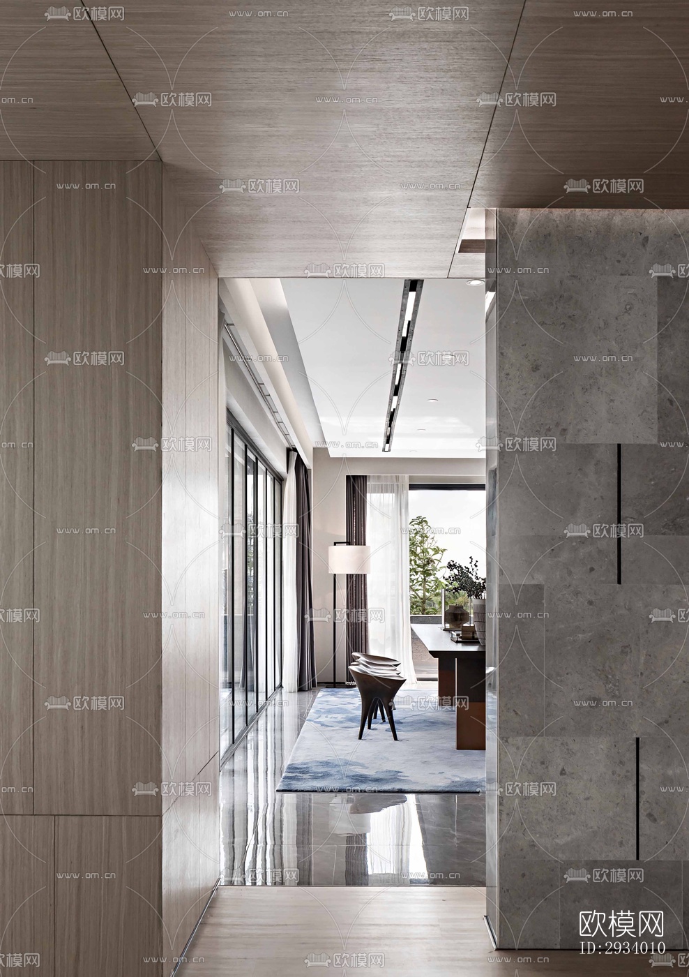 新中式别墅效果图下载（渲染图12）